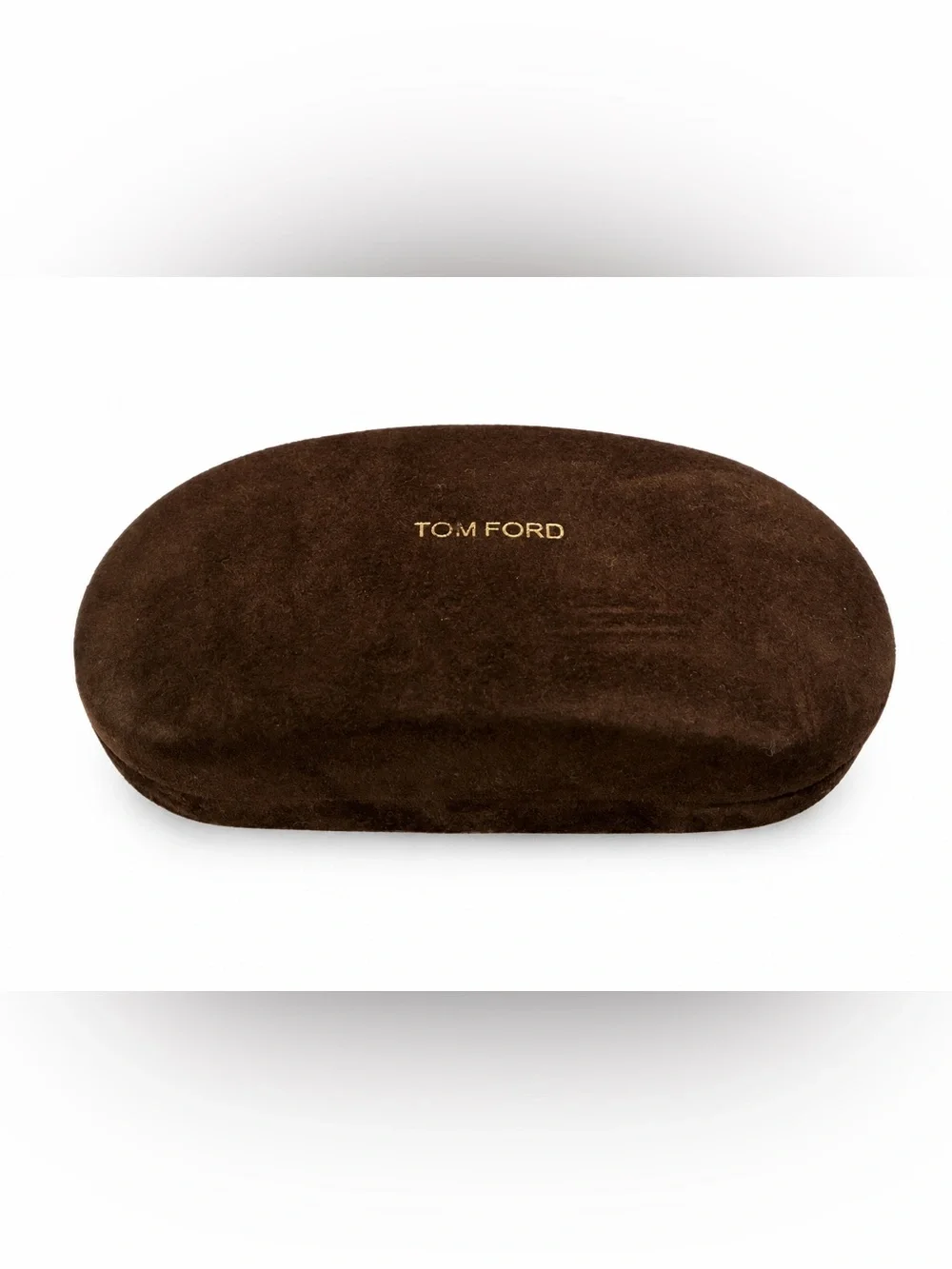 Tom Ford Brown Suede Eyeglass Sunglass Hard Case Only Clamshell Gold Logo